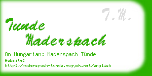 tunde maderspach business card